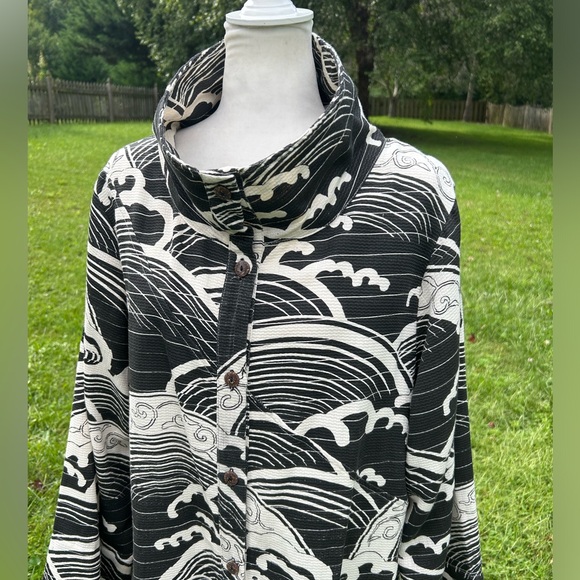 Cupcake International Lagenlook Art to Wear Abstract Slouchy Jacket XL - Picture 10 of 14